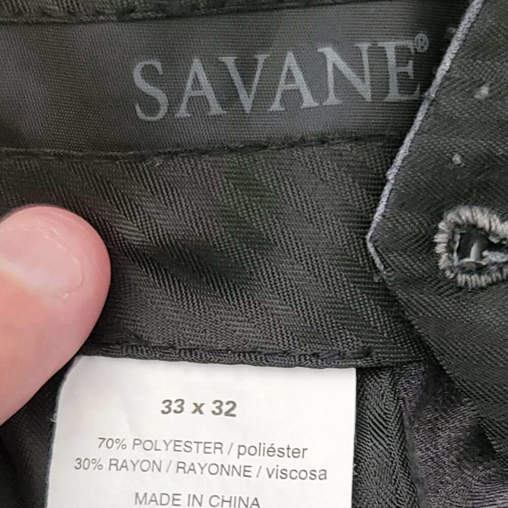 Men's Savane  Grey Dress Pants 33 x32 - Picture 3 of 10
